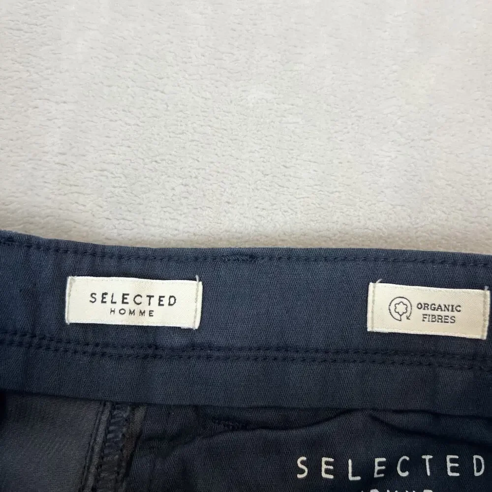 Selected Homme Pants Mens 30x32 Blue Corduroy Slim Skinny‎ Preppy Academia NWT